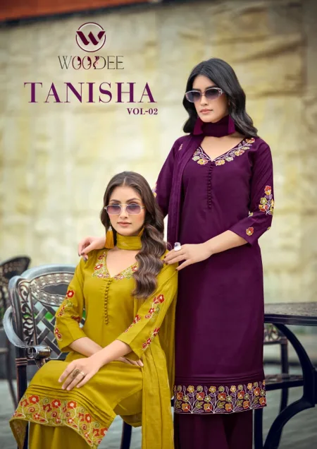 Tanisha Vol 2 By Woodee Viscose Gadhwal Kurti With Bottom Dupatta